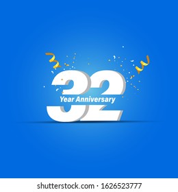 32 Years Anniversary Celebration Vector Template Design Illustration