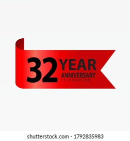 32 Years Anniversary Celebration Vector Template Design Illustration