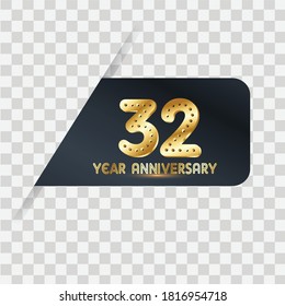 32 Years Anniversary Celebration Vector Template Design Illustration