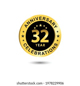 32 Years Anniversary Celebration Vector Template Design Illustration