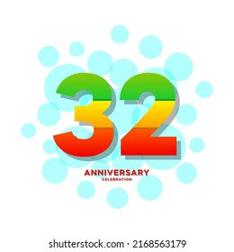 32 Years Anniversary Celebration Vector Template Design Illustration