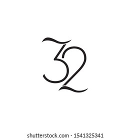 32 Years Anniversary Celebrations Vector Template Design Illustration