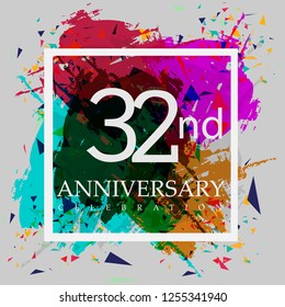 32 years anniversary design template Vector and illustration, color collaboration for greeting cards
