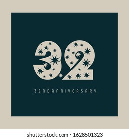 32 years of anniversary logo bold abstract letters