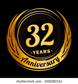 32 years anniversary. Anniversary logo design. 32 years logo.