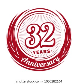 32 years anniversary. Anniversary logo design. 32 years logo.