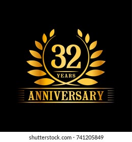 32 years anniversary logo template.