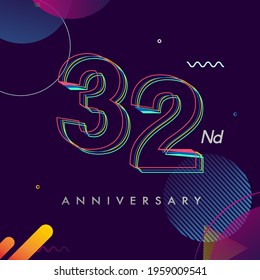 32 Years Anniversary Logo Vector Design Stock Vector (Royalty Free ...