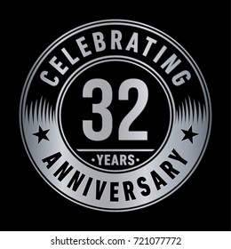 32 years anniversary logo. Vector and illustration.