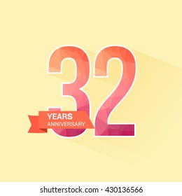 32 Years Anniversary with Low Poly Design