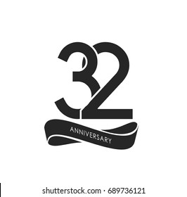 32 Years Anniversary Pictogram Vector Icon Stock Vector (Royalty Free ...