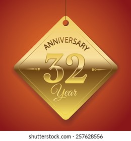 32 Years Anniversary poster / template/ tag design Vector