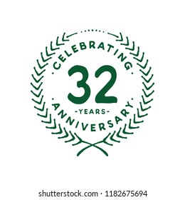 32 years design template. 32nd vector and illustration.