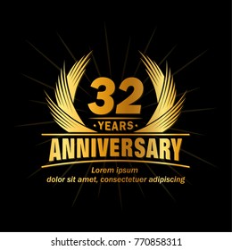 32 years design template. Anniversary vector and illustration template.
