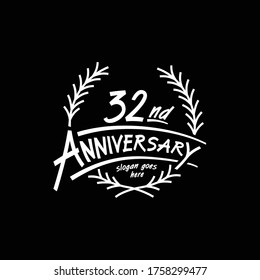 32 years design template. Vector and illustration. 32nd years logo.
