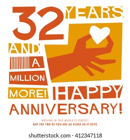 32 Years Happy Anniversary (Vector Illustration Concept Design)