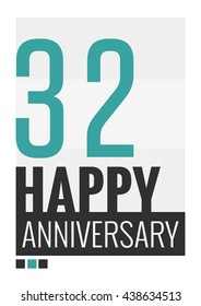 32 Years Happy Anniversary (Vector Illustration Poster Design)