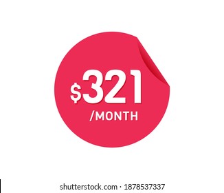 $321 Mes de Dólar. 321 USD Pegatina mensual