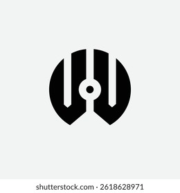 322 letter logo shape geometric math educational learning round circle ellipse negative space V V