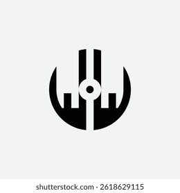 323 letter logo shape geometric math educational learning round circle ellipse negative space W W