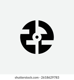 326 letter logo shape geometric math educational learning round circle ellipse negative space Z Z