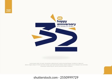 32nd anniversary celebration icon logotype