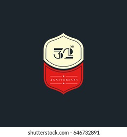 32nd Anniversary logo design template