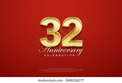 32nd anniversary number, for a birthday celebration. premium vector backgrounds. Premium vector background for greeting and celebration.