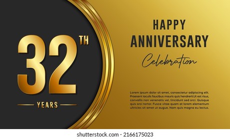 32th Anniversary Logo Gold Color Booklets Stock Vector (Royalty Free ...
