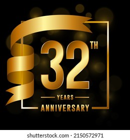 32th Anniversary Logotype Anniversary Celebration Template Stock Vector ...