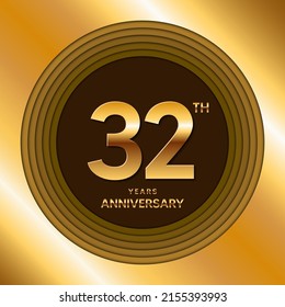 32th Anniversary logotype. Anniversary celebration template design for booklet, leaflet, magazine, brochure poster, banner, web, invitation or greeting card. Vector illustrations.
