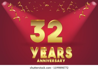 32th Anniversary numbers. background for anniversary