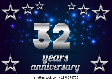 32th Anniversary numbers. background for anniversary