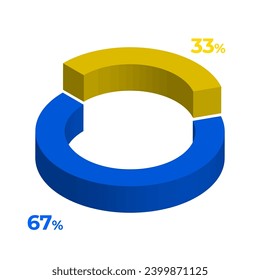 33 67 3d donut pie chart illustration eps vector