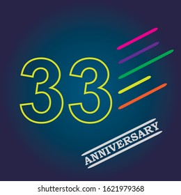 33 anniversary celebration vector concept template design