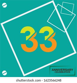 33 anniversary celebration vector concept template design illustration