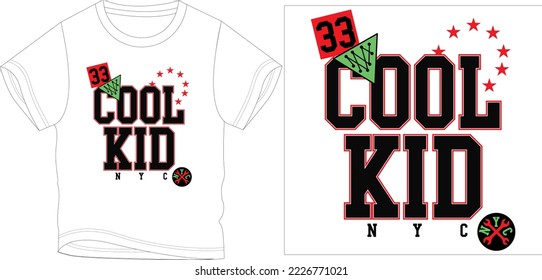 33 cool kid nyc t shirt graphic design vector illustration digital file