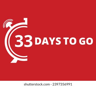 33 Days to go Countdown left days banner. Banner and Poster. vector illustration.