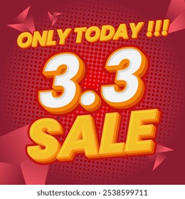 3.3 discount sale banner background template online shop, coupon, voucher, web, social media post