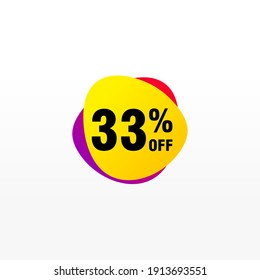 33 discount, Sales Vector badges for Labels, , Stickers, Banners, Tags, Web Stickers, New offer. Discount origami sign banner