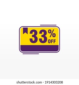 33 descuento, distintivos de vectores de venta para etiquetas, , pegatinas, banners, etiquetas, etiquetas, etiquetas web, nueva oferta. Banner de signo de origami de descuento