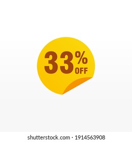 33 discount, Sales Vector badges for Labels, , Stickers, Banners, Tags, Web Stickers, New offer. Discount origami sign banner