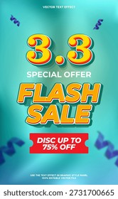 Plantilla de fondo de la venta del flash 3.3 con efecto editable moderno del texto
