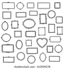 33 hand drawn doodle frames