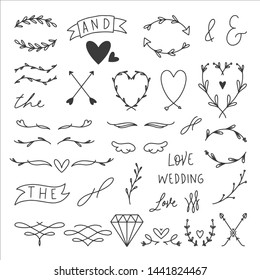 33 Hand Drawn Wedding Elements