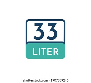 Ilustración vectorial de icono de 33 litros