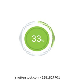 33% Loading. 33% circle diagrams Infographics vector, 33 Percentage ready to use for web design ux-ui.