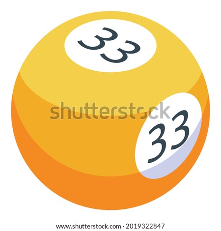 33 number lottery ball icon. Isometric of 33 number lottery ball vector icon for web design isolated on white background