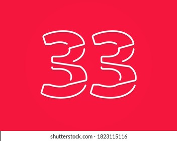 33 Nummer. Modernes trendiges, kreatives Design. Für Logo, Markenzeichen, Design-Elemente, Unternehmensidentität, Anwendung usw. einzelne Vektorgrafik          