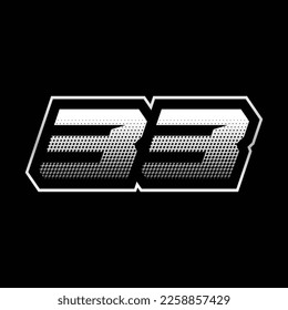 33 Number Speed Logo Design Template Inspiration, Vector Illustration For Sticker, Racing.